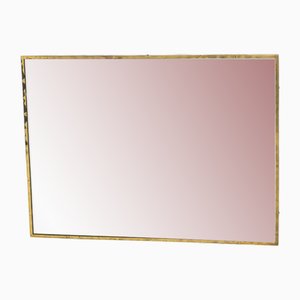 Espejo rectangular con marco de latón, años 50