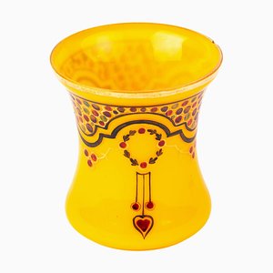 Bohemian Art Nouveau Glass Vase in the style of Loetz