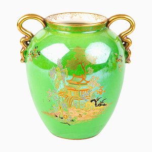 Vase Pagode Art Deco Lustre Vert de Carlton Ware