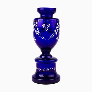 Vaso Art Nouveau Bristol in vetro blu