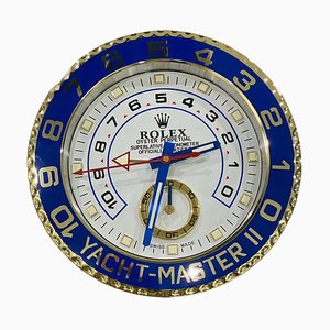 Chrome Gold and Blue Yacht Master II Wall Clock from Rolex