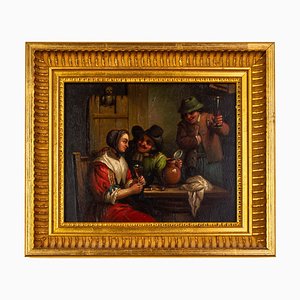 After Teniers, Holländische Wirtshausszene, 19. Jh., Ölgemälde, gerahmt