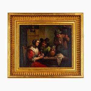 After Teniers, Taverna olandese, XIX secolo, Dipinto ad olio, Incorniciato
