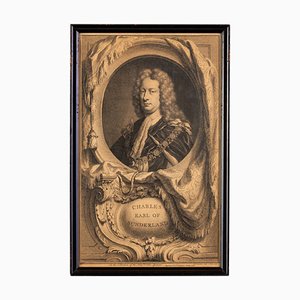 Charles Earl of Sunderland Portrait, Gravur, 18. Jh., gerahmt