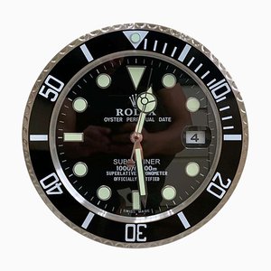 Oyster Perpetual Black Submariner Wall Clock from Rolex