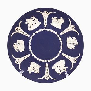 Neoclassical Portland Blue Jasperware Plate from Wedgwood