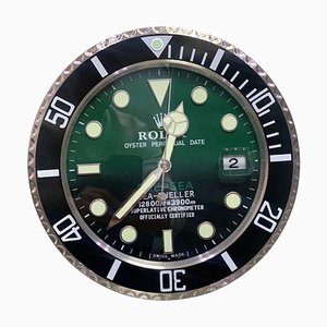 Oyster Perpetual Sea Dweller Black Green Wall Clock from Rolex