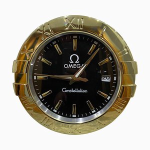 Reloj de pared Constellation en negro y dorado con certificado oficial de Omega