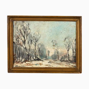 Belgian Artist, Winterscape, Oil Painting, Framed