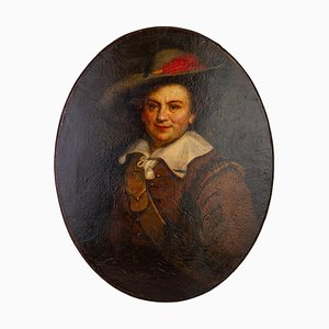 Portrait of a Musketeer, Oil Painting, 18th Century