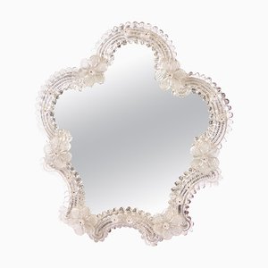 Louis XV Murano Italian Venetian Floral Glass Table Mirror