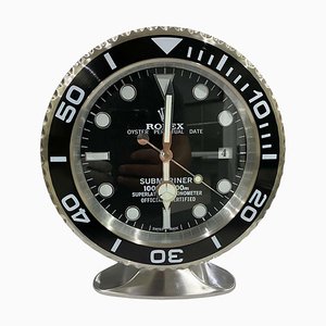 Officially Certified Oyster Perpetual Black Submariner Desk Clock from Rolex