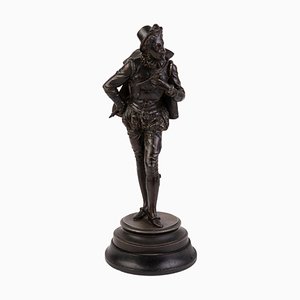 Gegossene Spelter-Skulptur eines Höflings, 19. Jh.