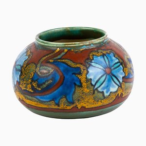 Art Nouveau Dutch Pottery Vase from Gouda, Holland