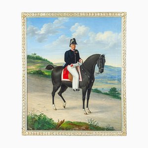 Phillip Schonhammer, German Officer on Horseback, 1836, Oil Painting, Framed