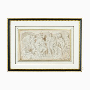 Polidoro da Caravaggio, Komposition, Tuschezeichnung, Gerahmt