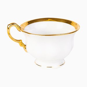 Tazza da tè in porcellana dorata di CT Altwasser, Germania, XIX secolo