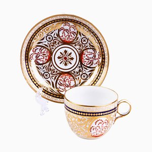 Tazza da tè con piattino in porcellana Minton, Georgia, inizio XIX secolo