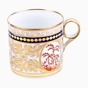 Taza de café georgiana inglesa de principios del siglo XIX de porcelana pintada a mano de Minton