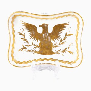 Französisches Napoleonisches Taschentablett aus Vergoldetem Limoges-Porzellan