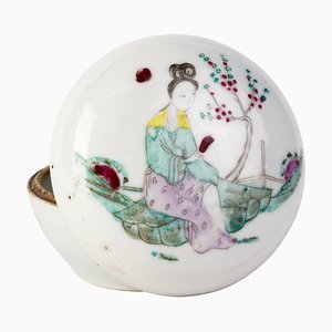 Boîte à Couvercle en Porcelaine de la Famille Rose, Chine, Dynastie Qing, 19ème Siècle