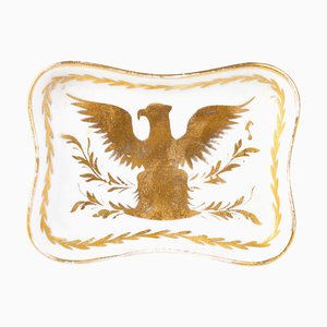 Französisches napoleonisches Taschentablett aus vergoldetem Limoges-Porzellan