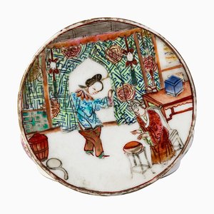 Boîte à Couvercle en Porcelaine de la Famille Rose, Chine, Dynastie Qing, 19ème Siècle