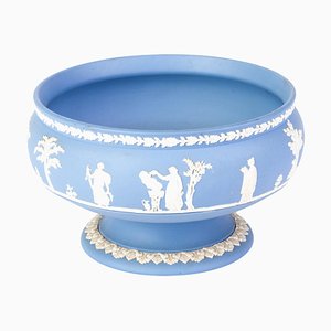 Neoclassical Blue Jasperware Cameo Centerpiece Bowl from Wedgwood