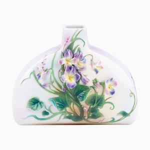 Porcelain Vase with Floral Decor by Li Yum for Franz