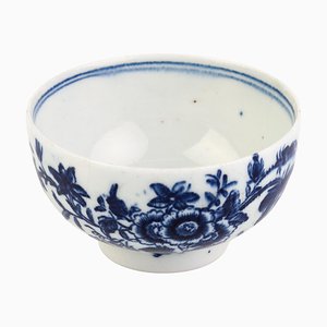 Cuenco de té de porcelana Worcester George III de finales del siglo XVIII con decoración floral china
