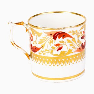 Englische georgianische Kaffeetasse aus vergoldetem Porzellan von Derby, 1805