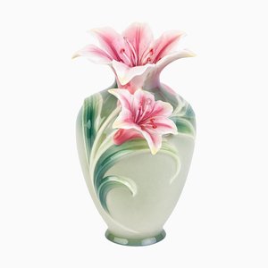 Balustervase aus Porzellan mit Blumendekor von May Wei Xuet-Mei für Franz