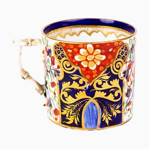 Taza de café Imari georgiana inglesa de porcelana de Derby, 1805