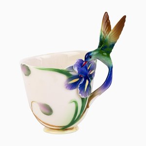 Taza de té de porcelana con decoración de colibrí de May Wei Xuei-Mei para Franz