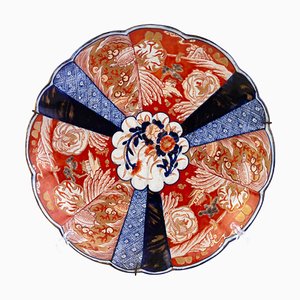 19th Century Meiji Hand-Painted Imari Porcelain Plate, Japan