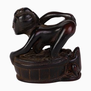 Japanese Carved Ebony Woman