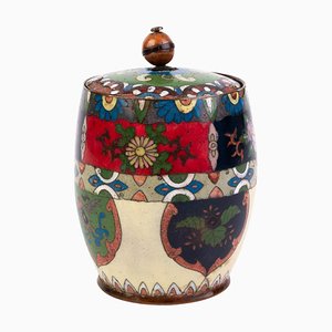 19th Century Meiji Enamel Cloisonne Lidded Jar, Japan