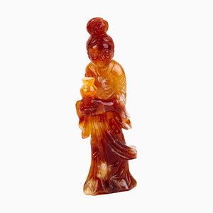 Chinesische Skulptur aus geschnitzter Jade aus der chinesischen Qing-Dynastie, 19. Jh.