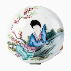 Boîte à Couvercle en Porcelaine de la Famille Rose, Chine, Dynastie Qing, 19ème Siècle