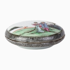 Coffret en Porcelaine Famille Rose Epoque République Chinoise 20ème Siècle