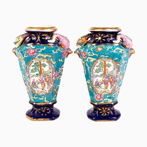 Chinese Famille Rose Porcelain Baluster Vases, Set of 2