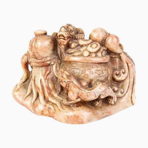 19th Century Chinese Qing Carved Soapstone Sculpture