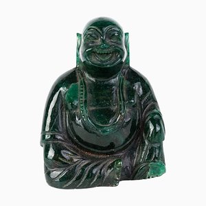 Chinese Carved Malachite Buddha Sculpture, 19th Century