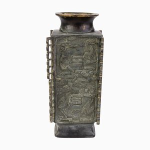 Chinese Archaistic Gilded Bronze Vessel Vase