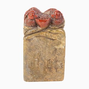 Chinese Carved Soapstone Desk Seal Sculpture, 19th Century
