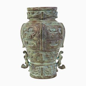 Chinese Archaistic Gilded Bronze Vase
