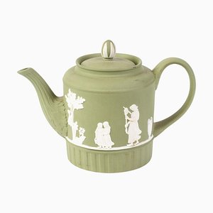 Neoclassical Green Jasperware Miniature Teapot from Wedgwood