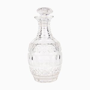 Viktorianische Spirituosen-Dekanterflasche aus geschliffenem Kristallglas