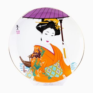 Japanese Fine Porcelain Geisha Plate