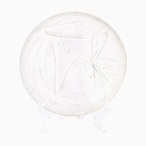 Frosted Glass French Dragonflies Dish from Lalique